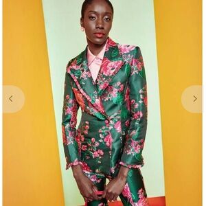 Celia B Floral Green Women's Blazer- RARE